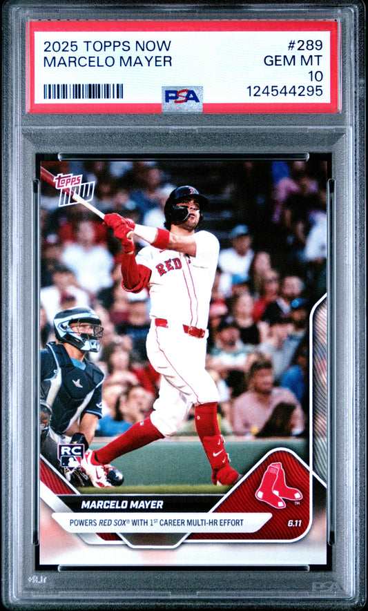 Graded 2025 Topps Now Marcelo Mayer #289 Rookie RC Baseball Card PSA 10 Gem Mint
