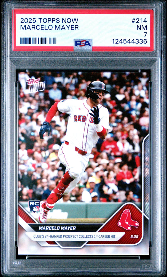Graded 2025 Topps Now Marcelo Mayer #214 Rookie RC Baseball Card PSA 7 Near Mint
