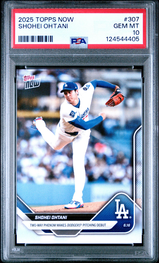 Graded 2025 Topps Now Shohei Ohtani #307 Baseball Card PSA 10 Gem Mint