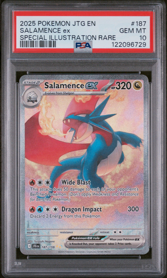 Salamence Ex 2025 Jtg En-Journey Together #187 Special Illustration Rare PSA 10