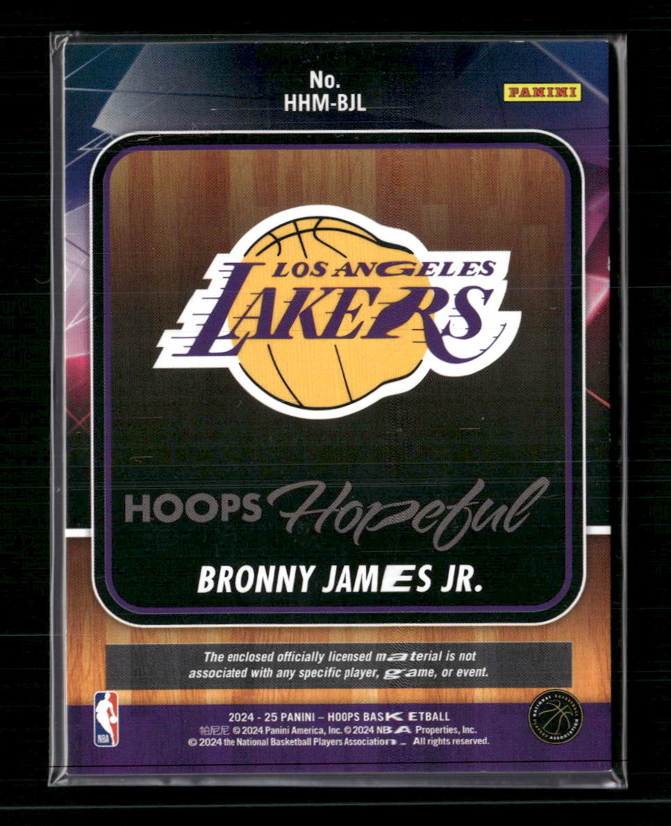 Bronny James Jr. 2024-25 Hoops #HHM-BJL Hoops Hopeful Memorabilia