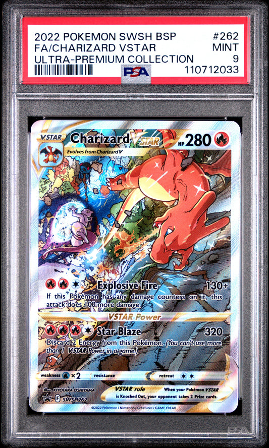 2022 Swsh Black Star Promo Ultra-Premium Collect Fa/Charizard Vstar 9 PSA #262