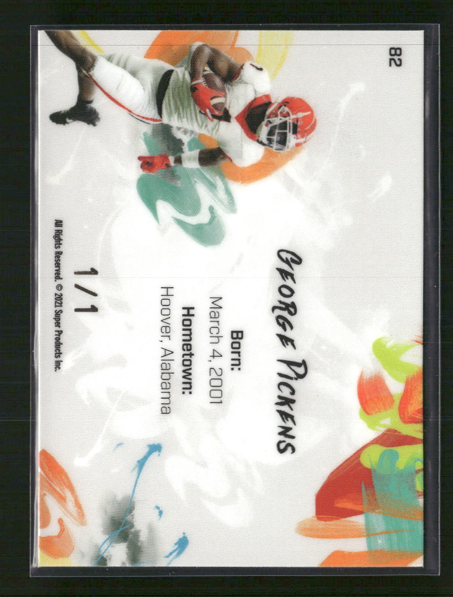 2021 Super Glow Sports Purple George Pickens #82 /1 - Sport Cards
