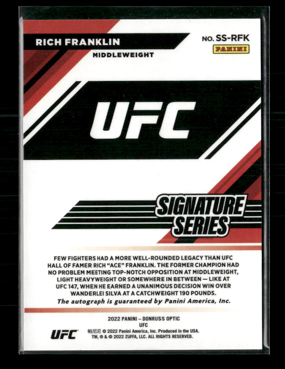 2022 Donruss Optic UFC Signature Series Red Rich Franklin #/49 Auto #SS-RFK