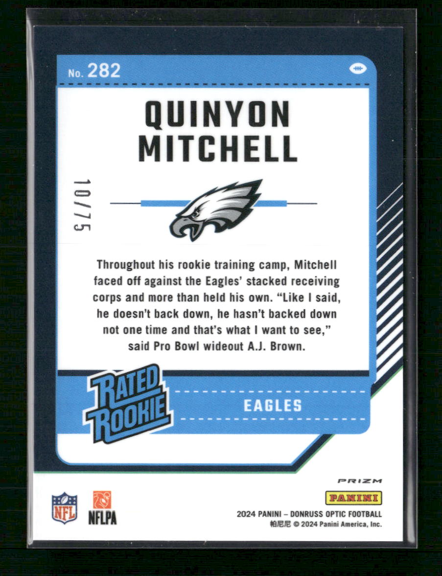 2024 Donruss Optic Electricity Quinyon Mitchell #/75 #282