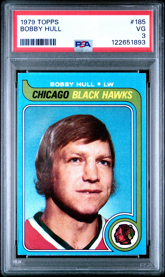Graded 1979-80 Topps Bobby Hull #185 Hockey Card PSA 3 Very Good