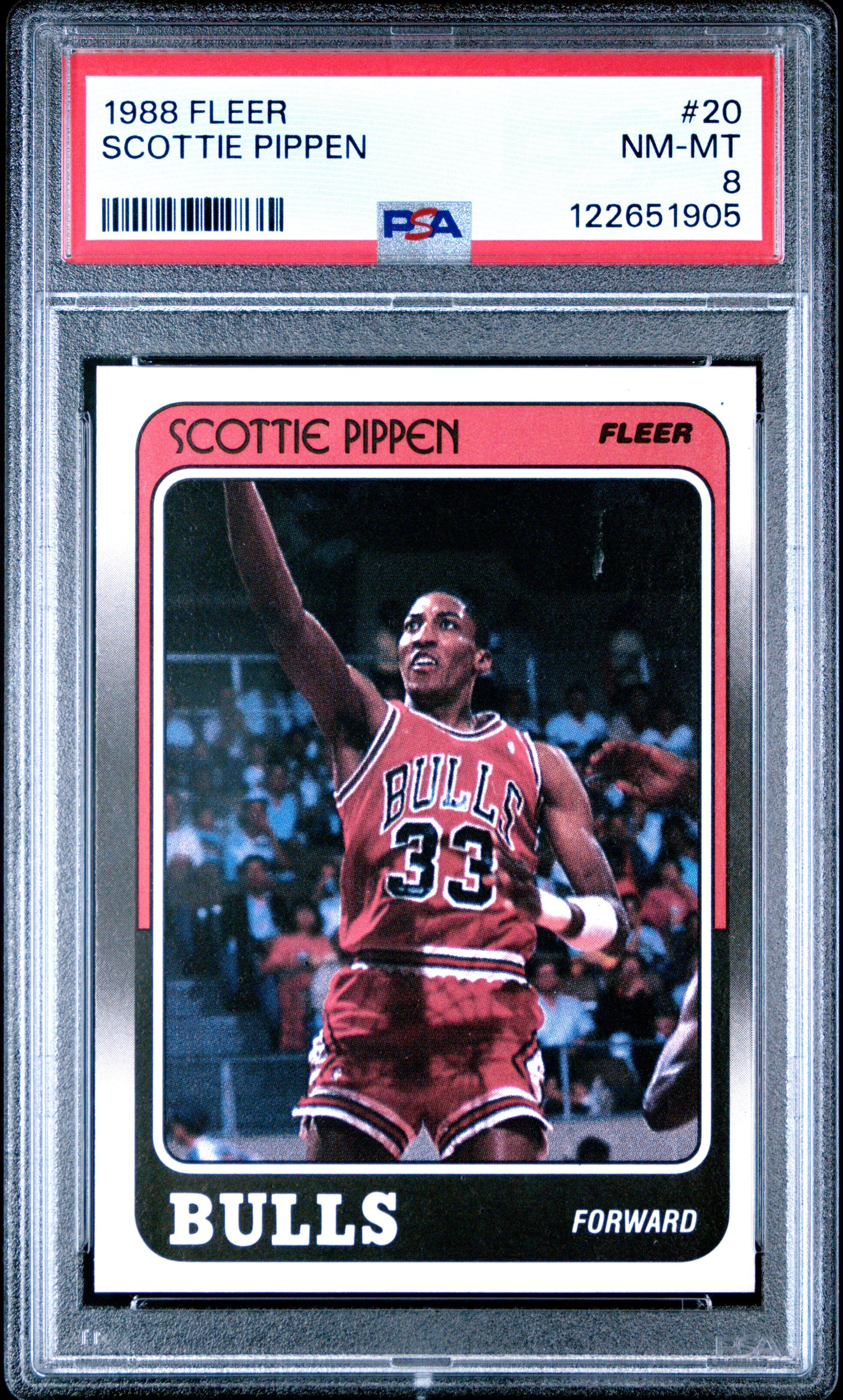Graded 1988-89 Fleer Scottie Pippen #20 Rookie RC Basketball Card PSA 8 Near Mint - Sport Cards