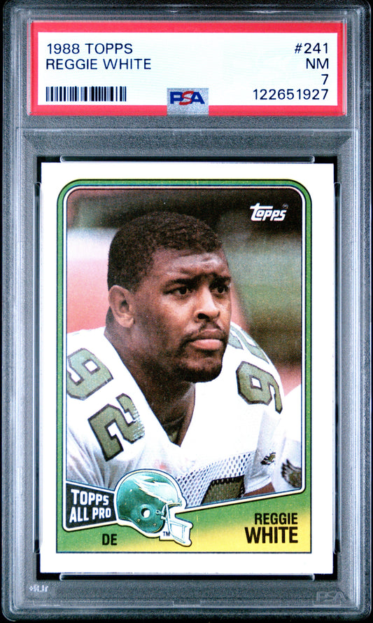 Graded 1988 Topps Reggie White #241 Football Card PSA 7 Near Mint