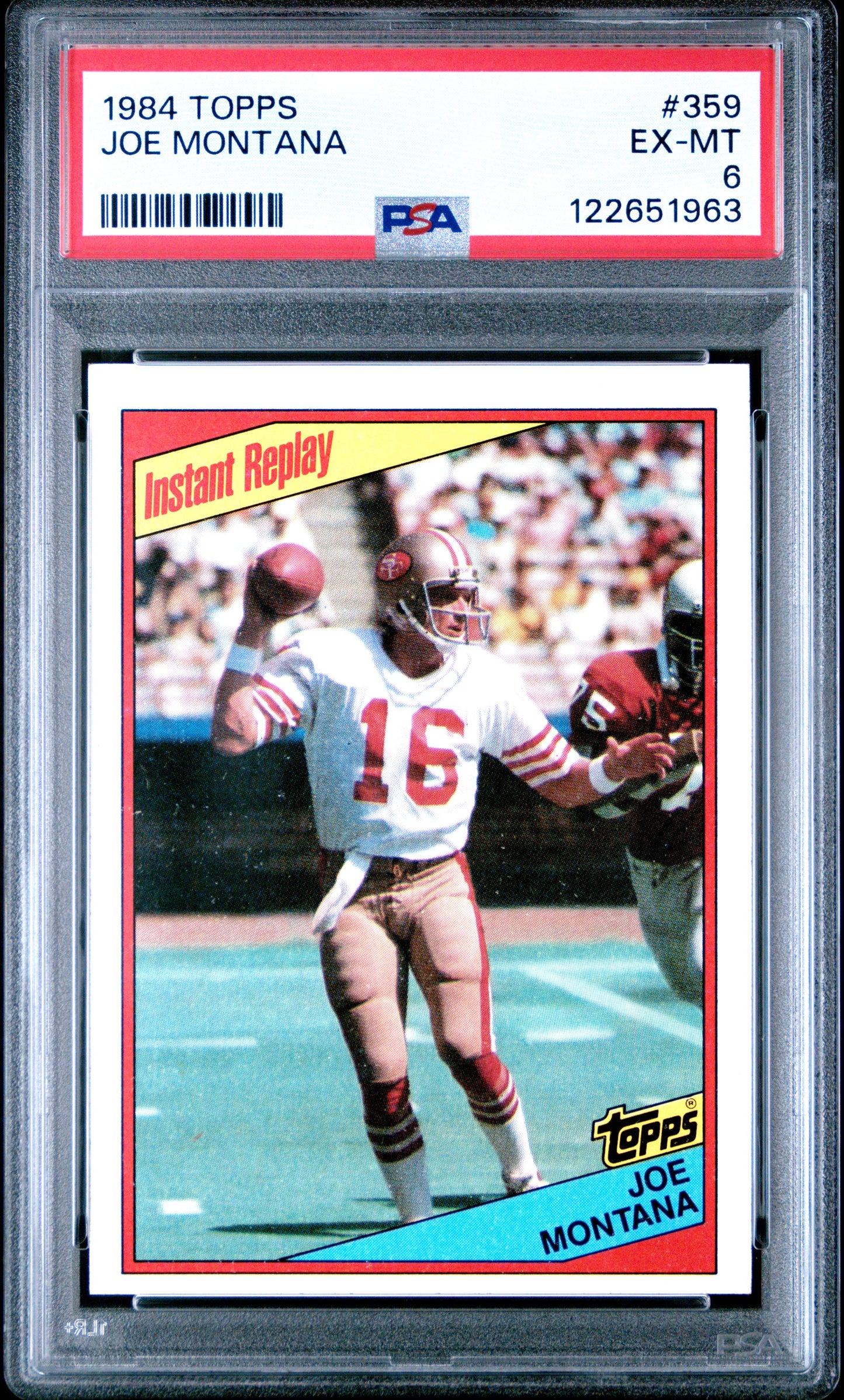 Graded 1984 Topps Joe Montana #359 Football Card PSA 6 Excellent