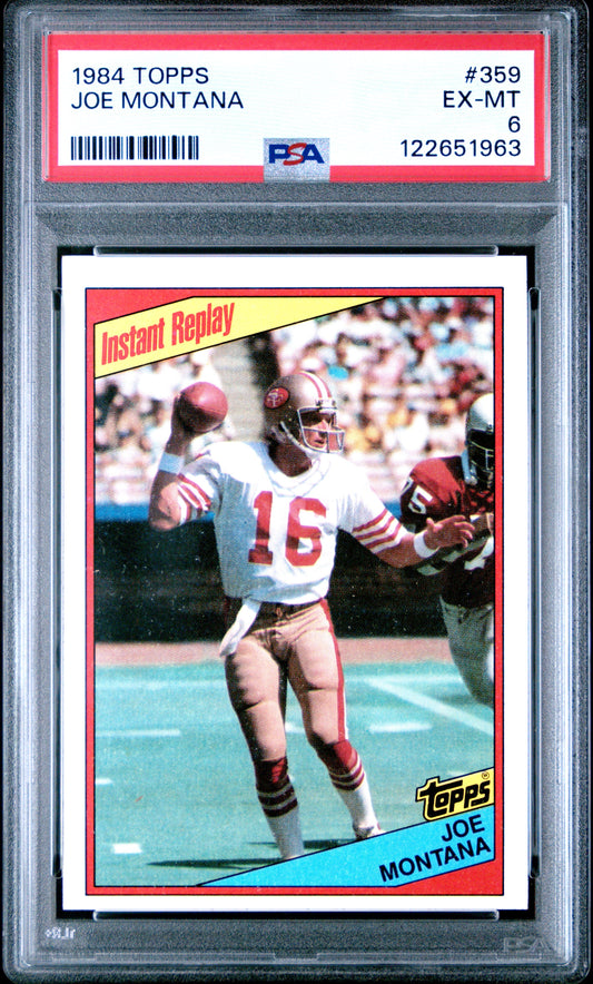 Graded 1984 Topps Joe Montana #359 Football Card PSA 6 Excellent