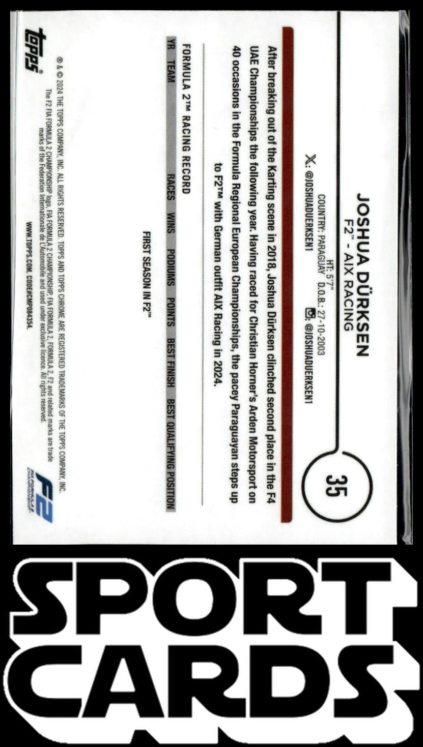 2024 Topps Chrome Formula 1 #35 Joshua Durksen SportCards.com