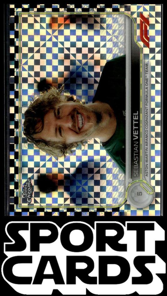 2022 Topps Chrome Formula 1 #12 Sebastian Vettel Checker Flag SportCards.com