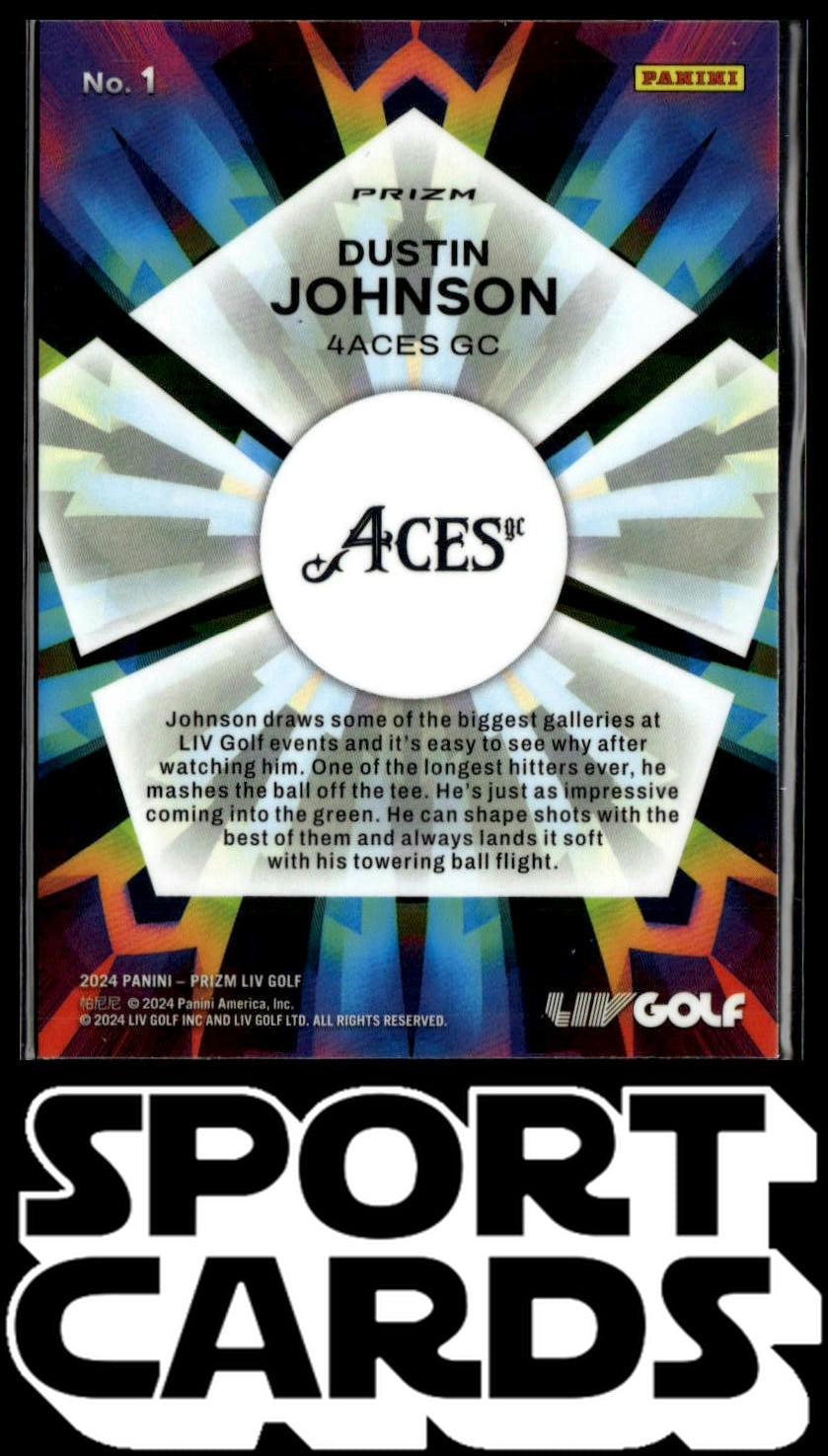 2024 Panini Prizm LIV #1 Dustin Johnson Kaleidoscopic SportCards.com