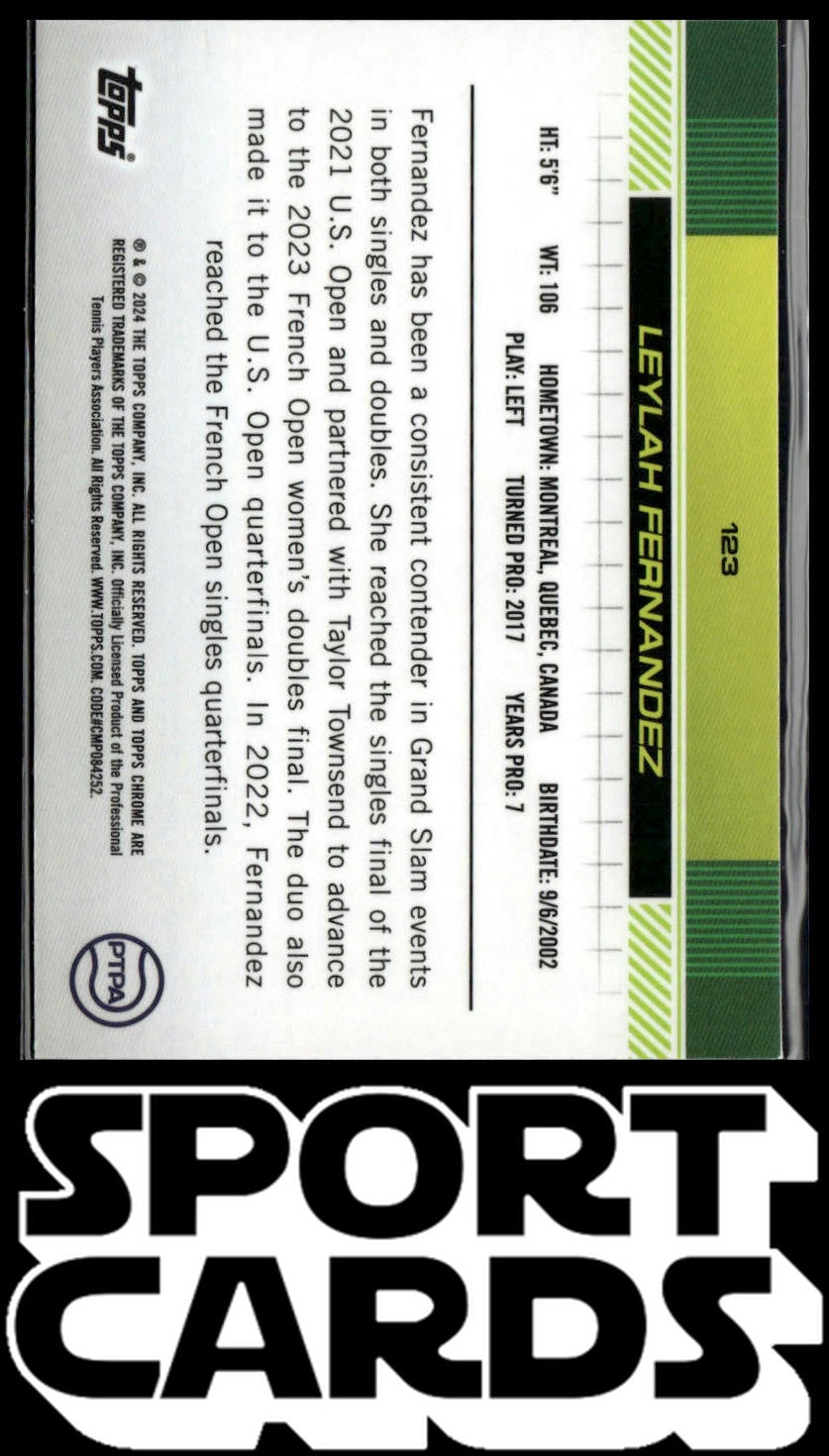 2024 Topps Chrome #123 Leylah Fernandez SportCards.com