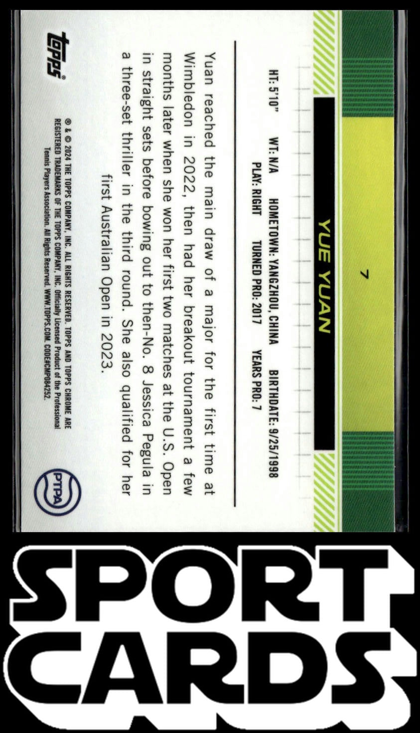 2024 Topps Chrome #7 Yue Yuan SportCards.com