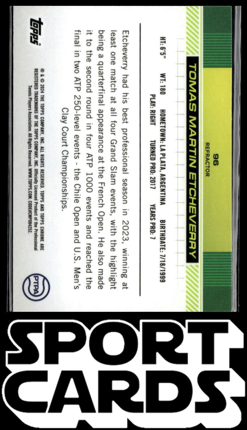 2024 Topps Chrome #96 Tomas Martin Etcheverry SportCards.com