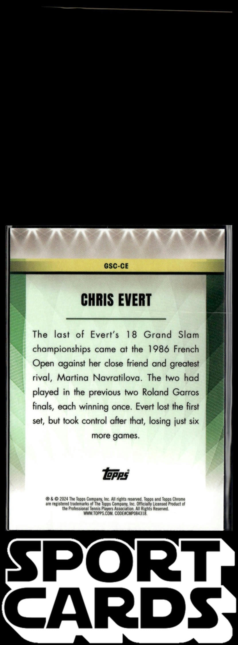 2024 Topps Chrome #GSC-CE Chris Evert Grand Slam Champion SportCards.com