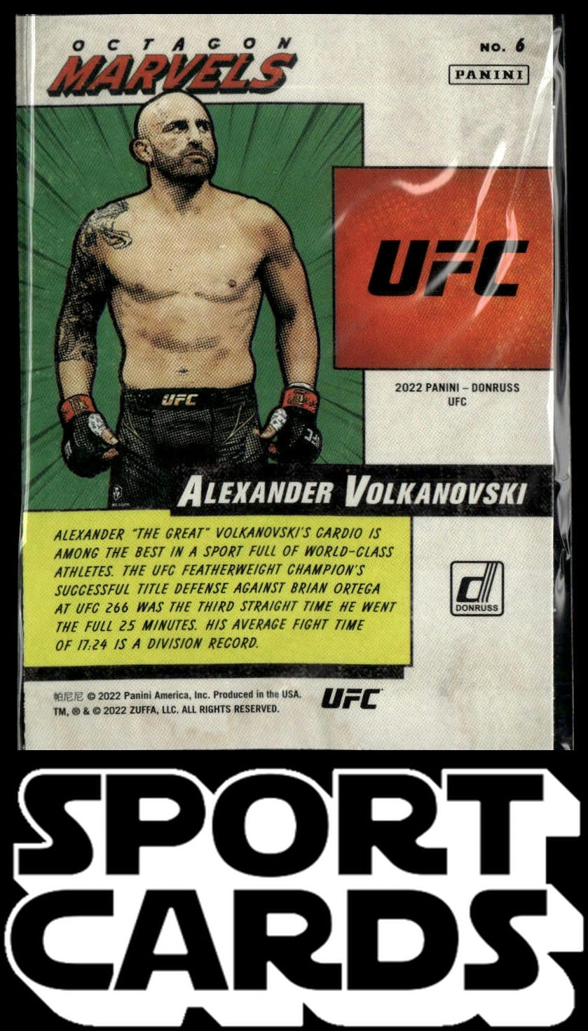 2022 Donruss UFC #6 Alexander Volkanovski Octagon Marvels SportCards.com