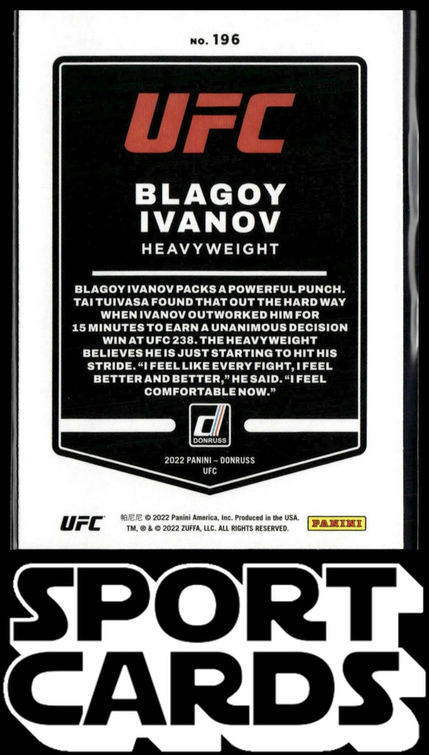 2022 Donruss UFC #196 Blagoy Ivanov SportCards.com
