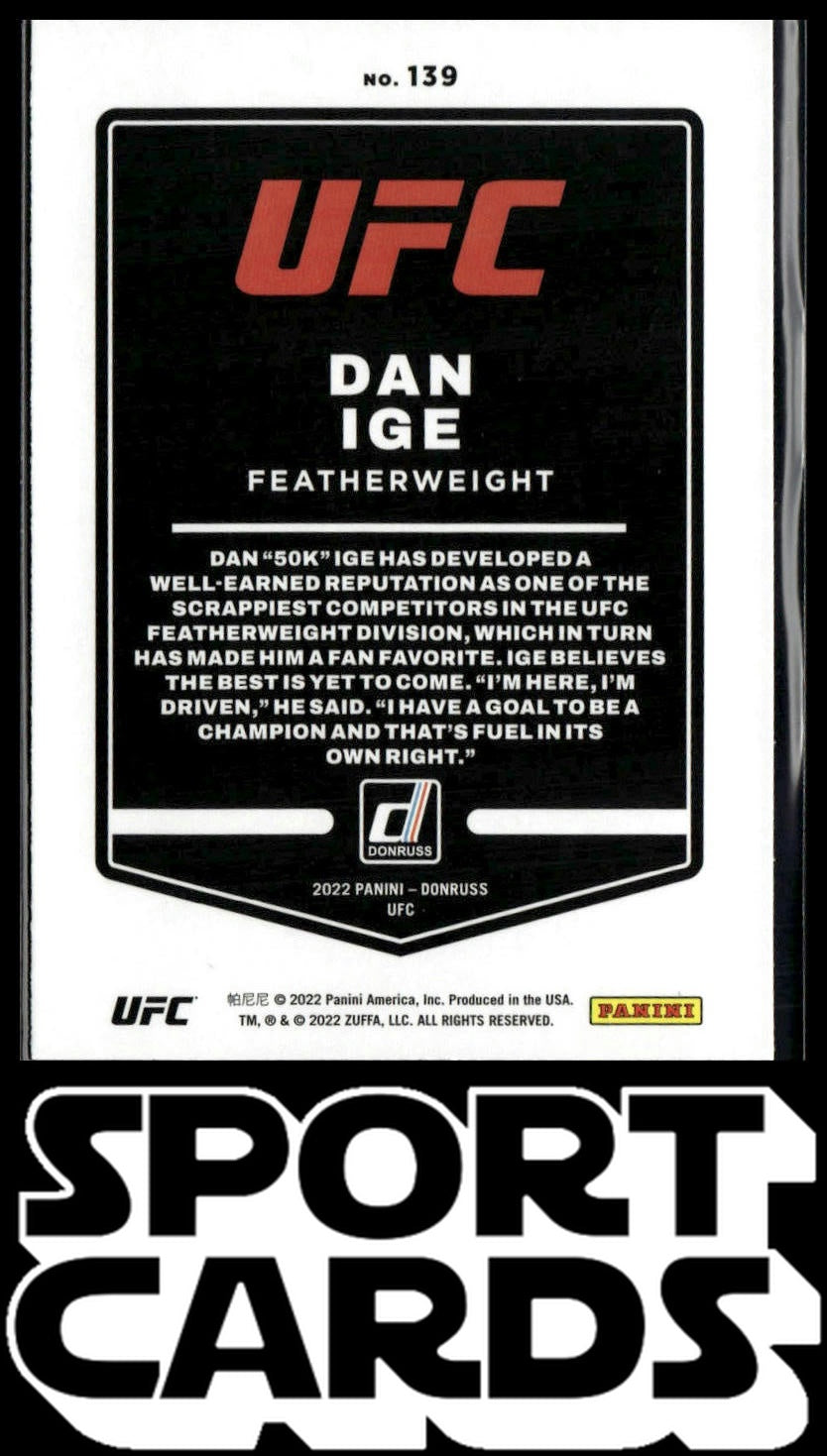 2022 Donruss UFC #139 Dan Ige SportCards.com