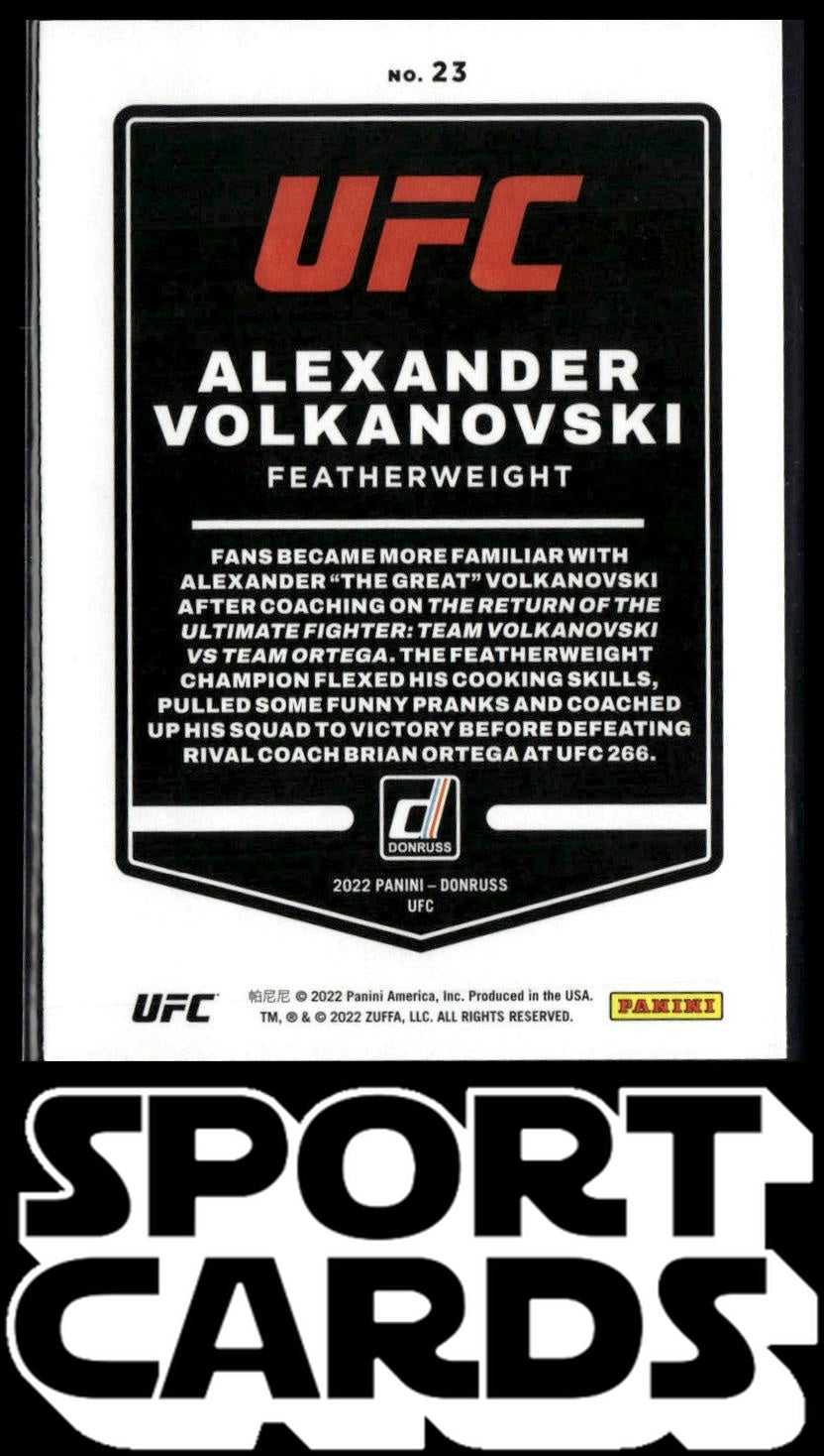 2022 Donruss UFC #23 Alexander Volkanovski SportCards.com