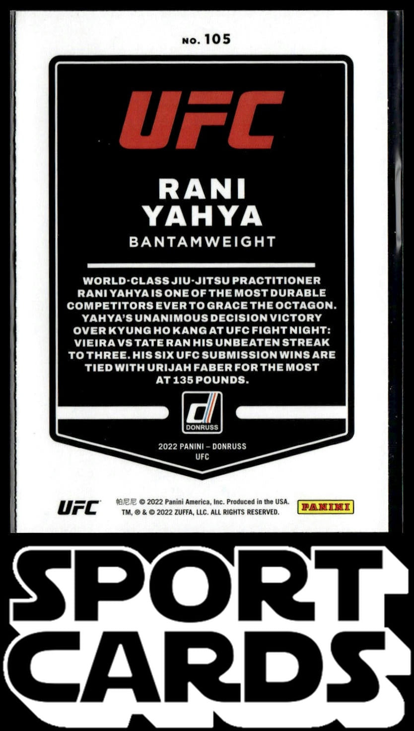2022 Donruss UFC #105 Rani Yahya SportCards.com