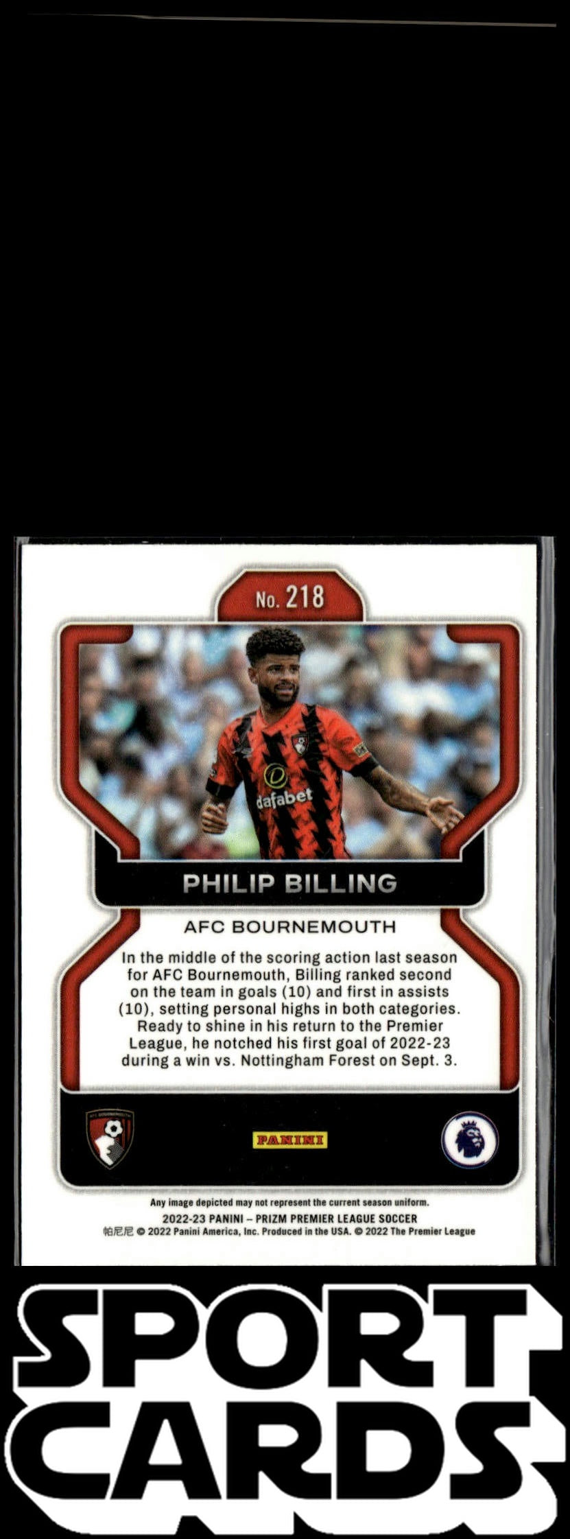 2022-23 Panini Prizm Premier League #218 Philip Billing SportCards.com