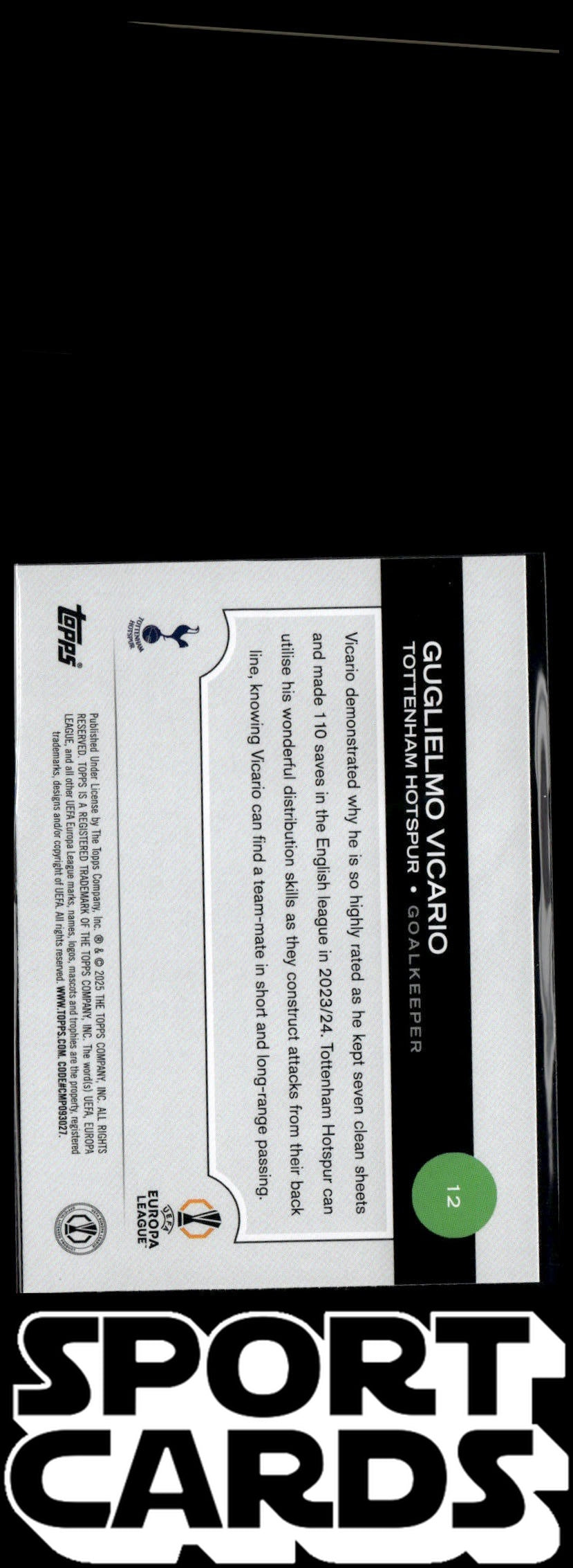 2024-25 Topps UEFA Club Competitions #12 Guglielmo Vicario SportCards.com