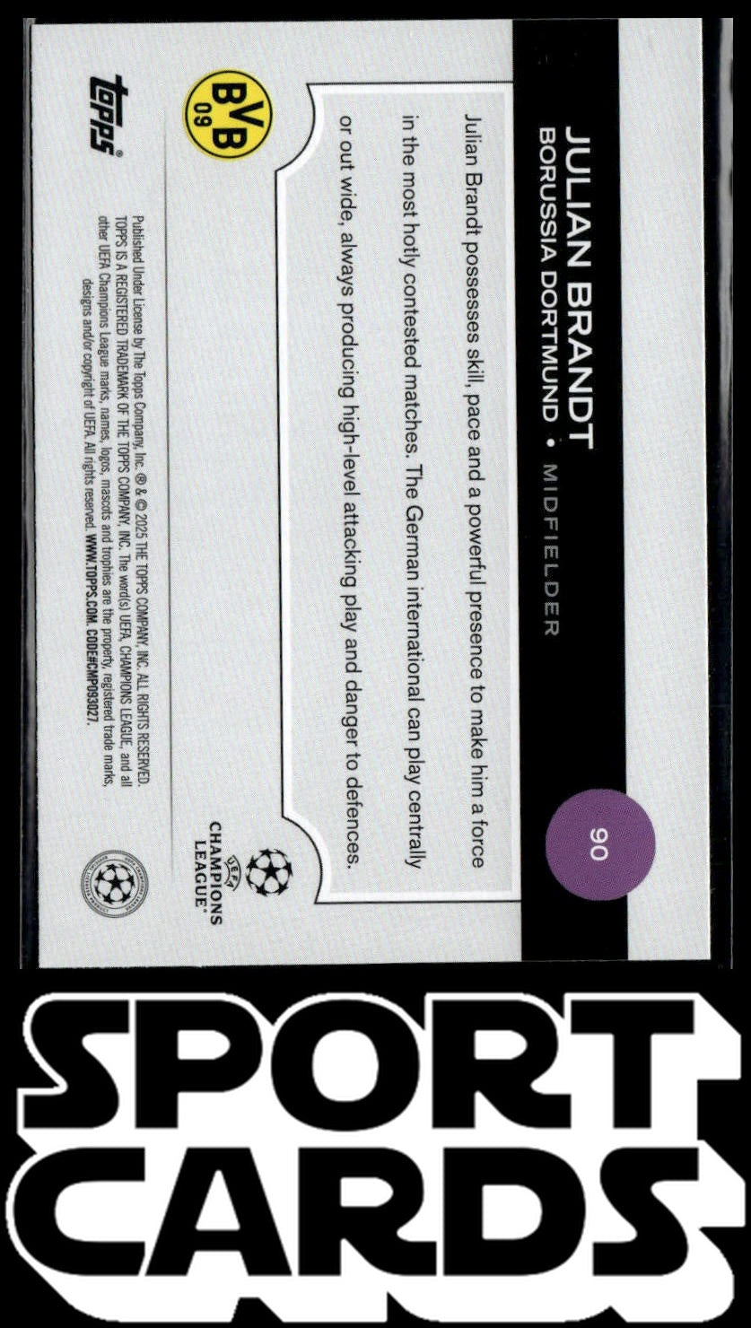 2024-25 Topps UEFA Club Competitions #90 Julian Brandt SportCards.com