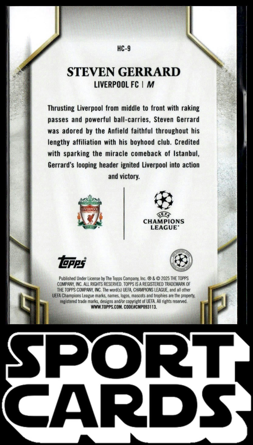 2024-25 Topps UEFA Club Competitions #HC-9 Steven Gerrard Historic Captains