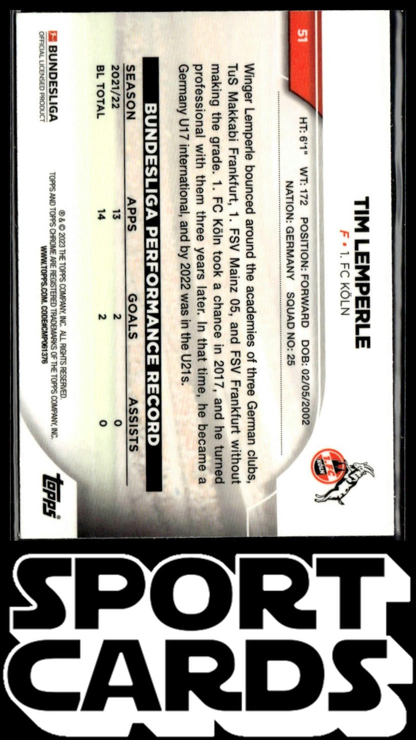 2022-23 Topps Chrome Bundesliga #51 Tim Lemperle SportCards.com