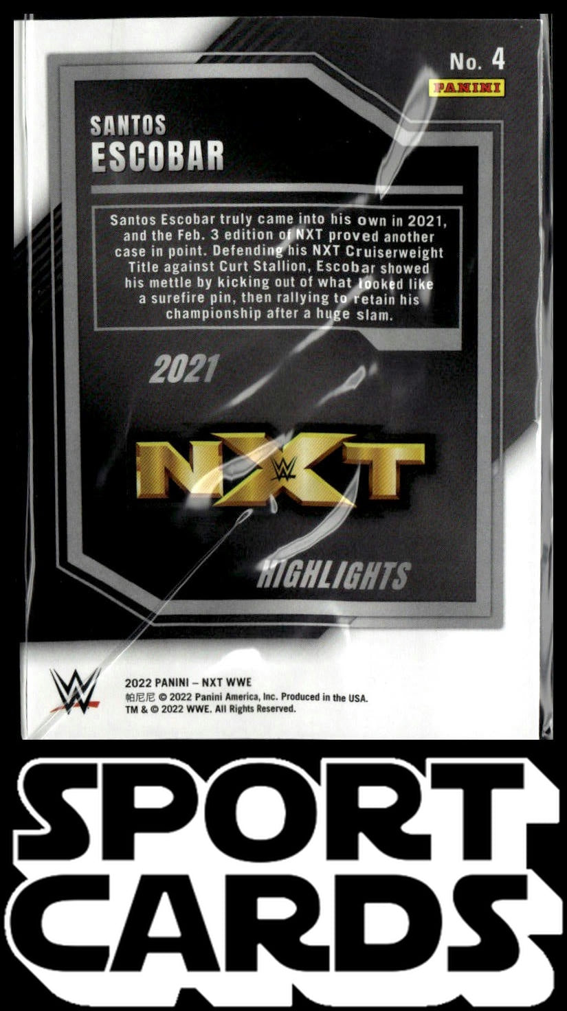 2022 Panini NXT 2.0 WWE #4 Santos Escobar 2021 NXT Highlights SportCards.com