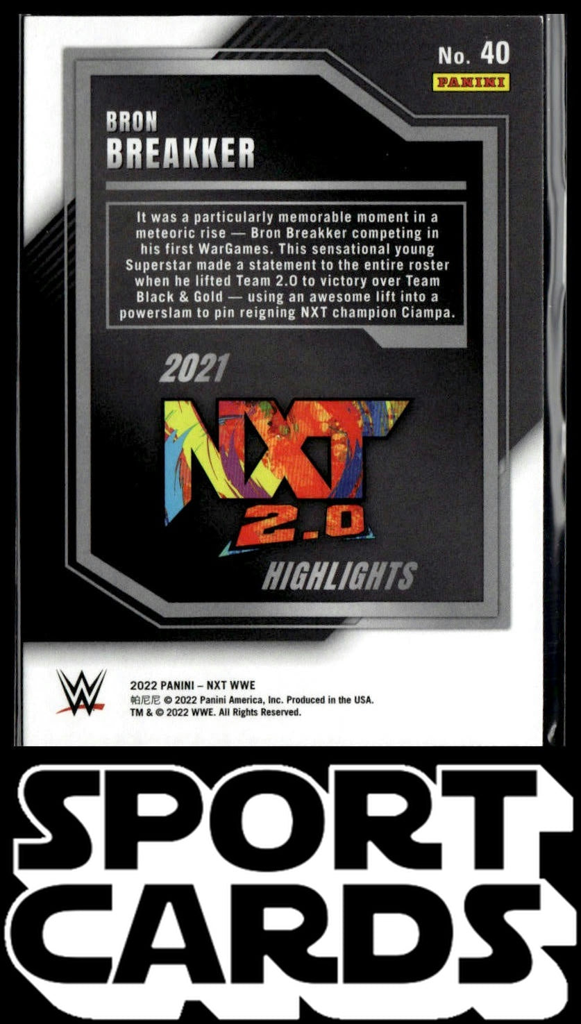 2022 Panini NXT 2.0 WWE #40 Bron Breakker 2021 NXT Highlights SportCards.com