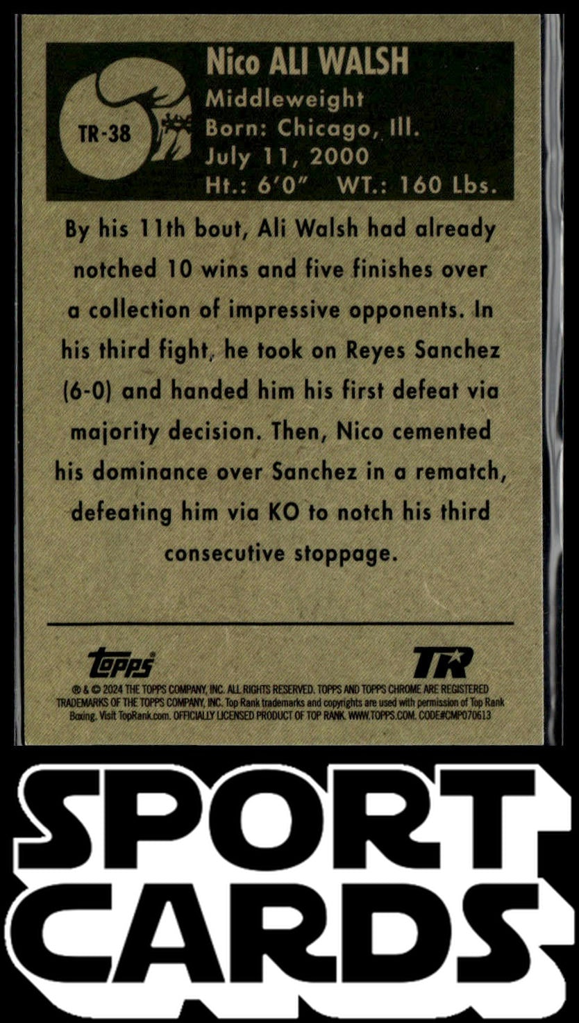 2024 Topps Chrome #TR-38 Nico Ali Walsh 1951 Topps Ringside Boxing