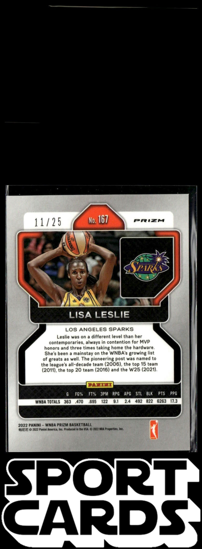 2022 Panini Prizm WNBA #60 Lisa Leslie Green SportCards.com