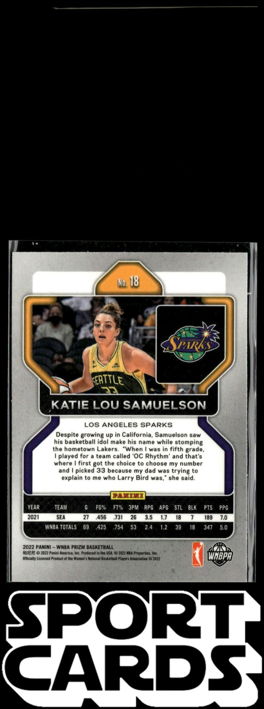 2022 Panini Prizm WNBA #18 Katie Lou Samuelson SportCards.com