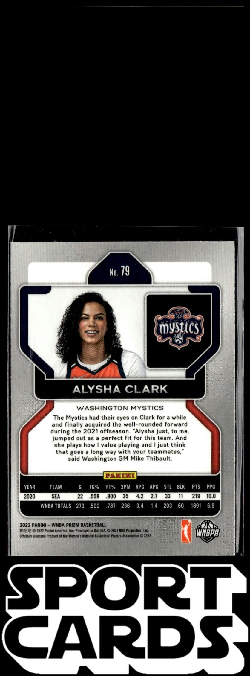 2022 Panini Prizm WNBA #79 Alysha Clark SportCards.com