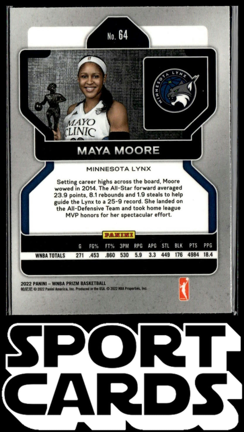 2022 Panini Prizm WNBA #64 Maya Moore SportCards.com