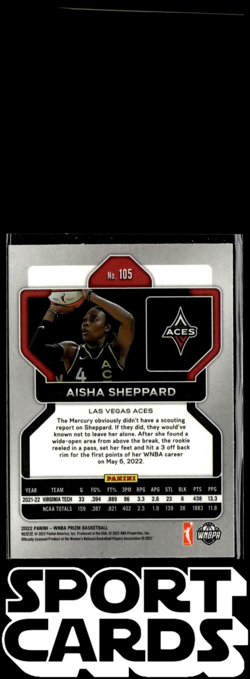 2022 Panini Prizm WNBA #105 Aisha Sheppard Silver SportCards.com