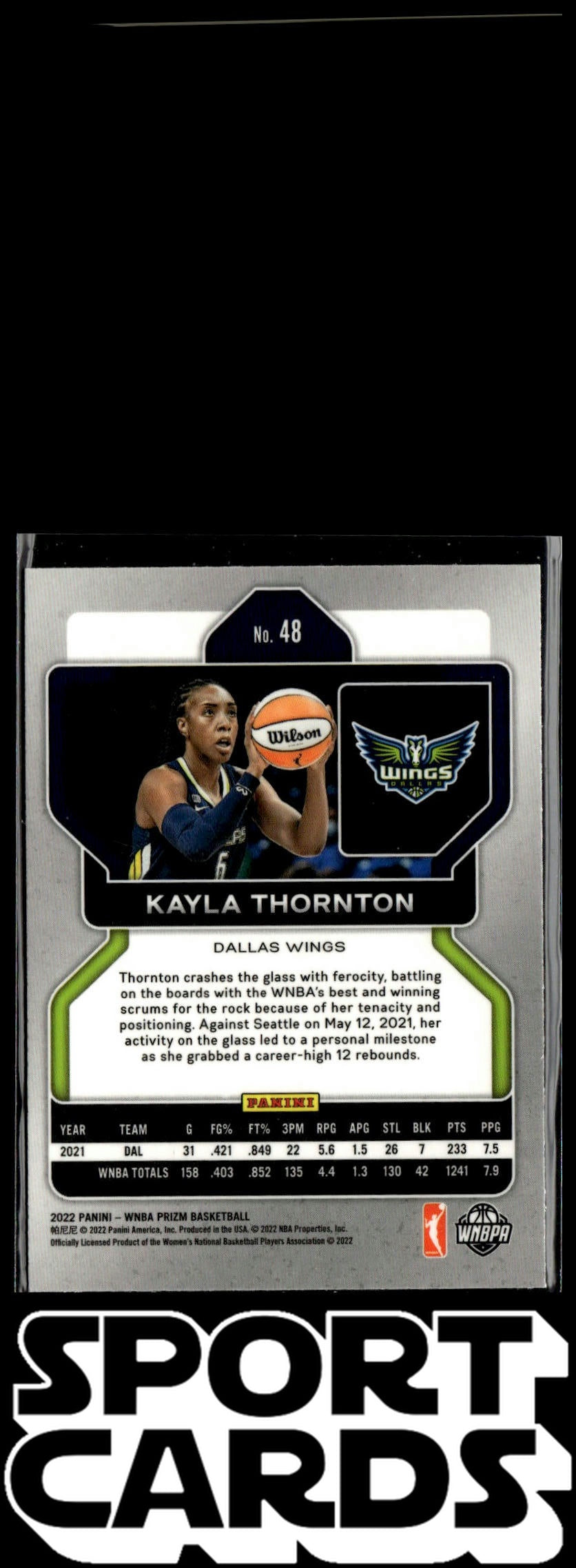 2022 Panini Prizm WNBA #48 Kayla Thornton SportCards.com
