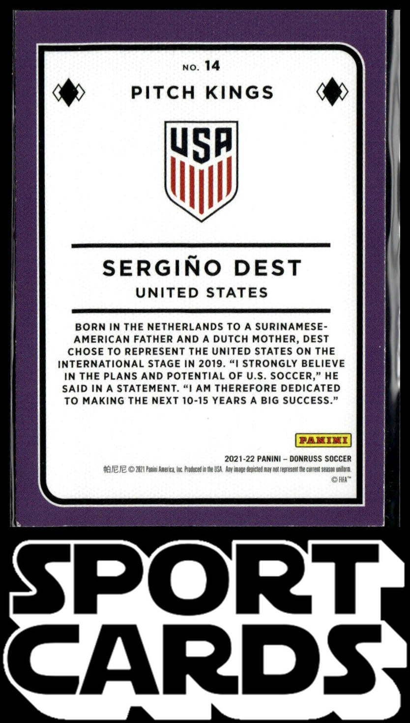 2021-22 Donruss #14 Sergino Dest Pitch Kings Press Proof SportCards.com