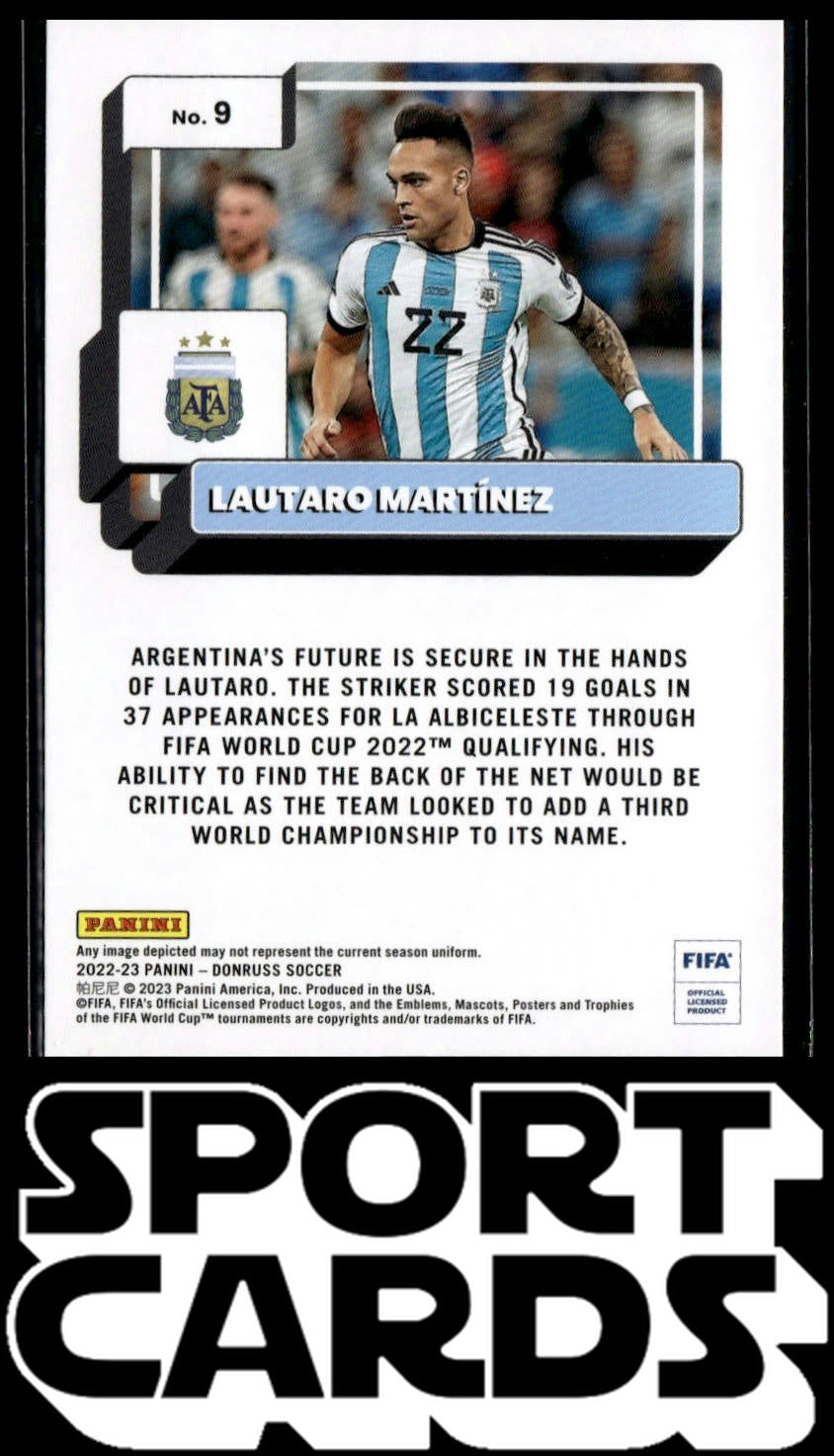 2022-23 Donruss #9 Lautaro Martinez SportCards.com