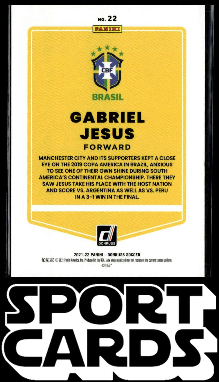2021-22 Donruss #22 Gabriel Jesus SportCards.com