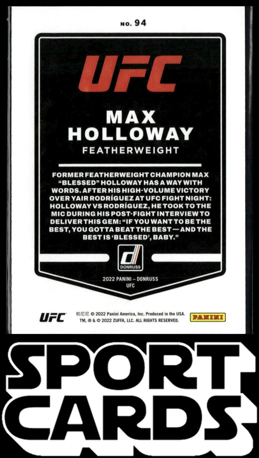 2022 Donruss UFC #94 Max Holloway SportCards.com