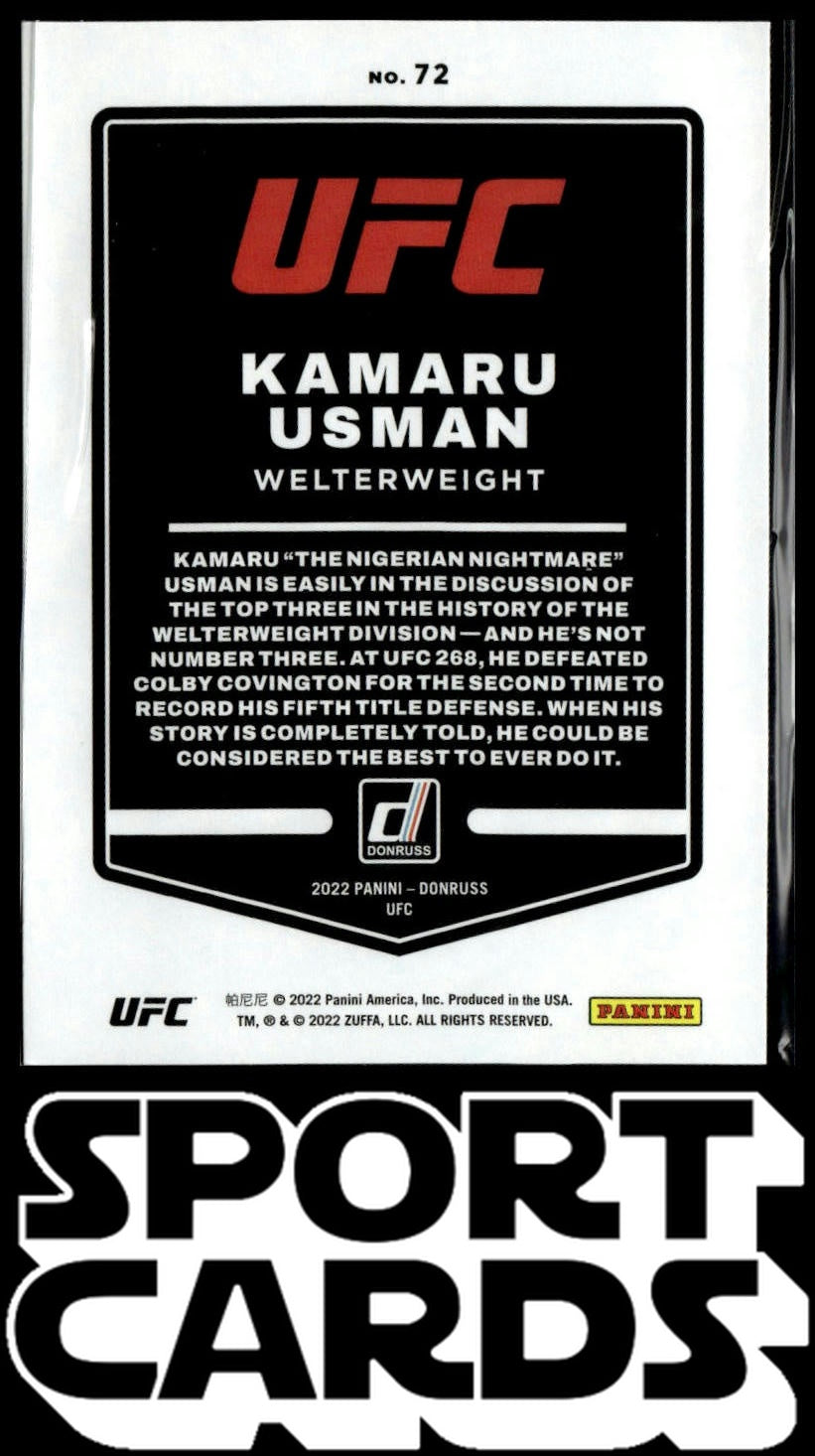 2022 Donruss UFC #72 Kamaru Usman SportCards.com