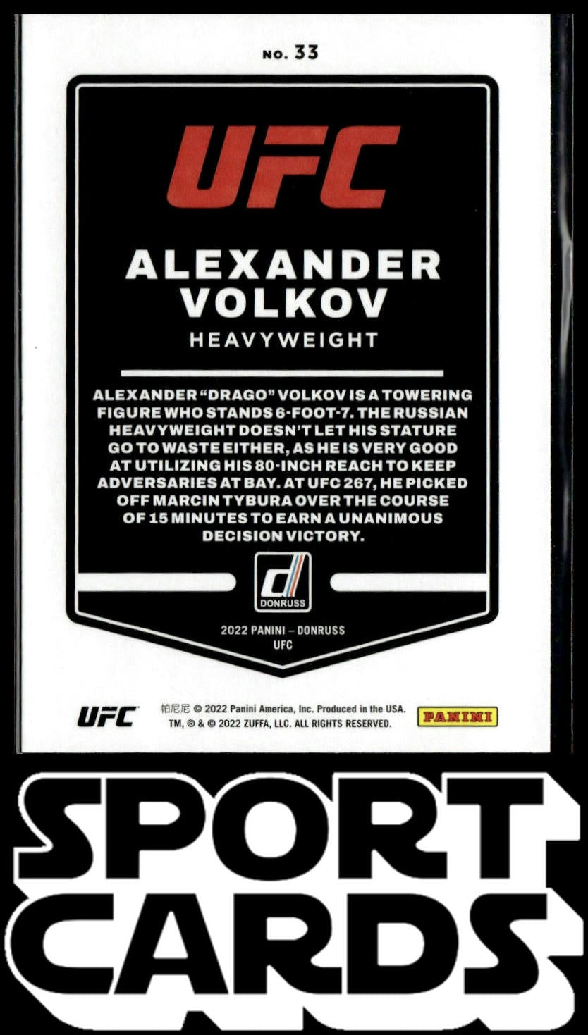 2022 Donruss UFC #33 Alexander Volkov SportCards.com