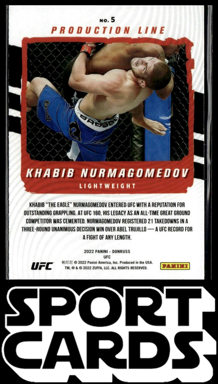 2022 Donruss UFC #5 Khabib Nurmagomedov Production Line SportCards.com