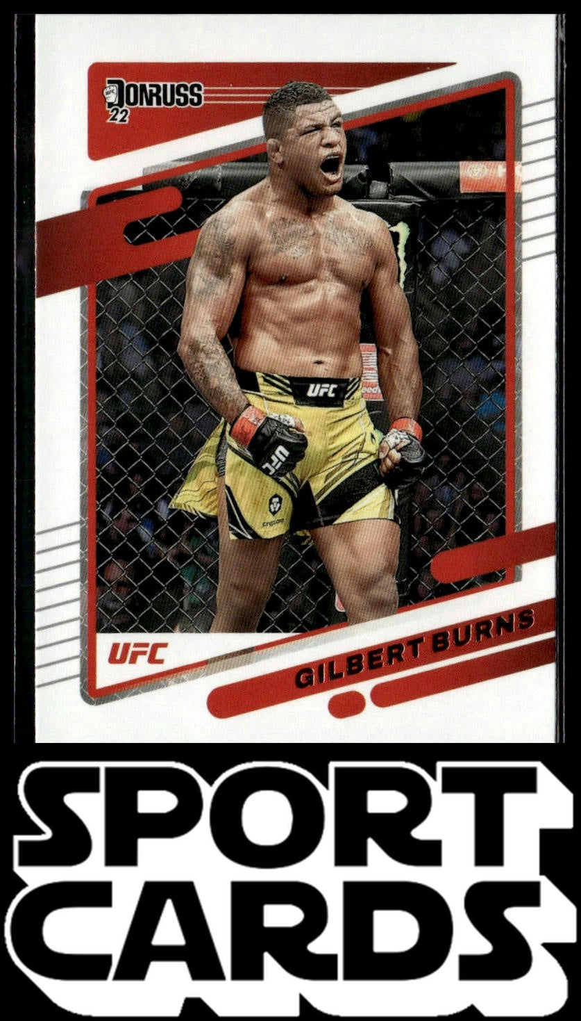 2022 Donruss UFC #79 Gilbert Burns Purple Flood SportCards.com