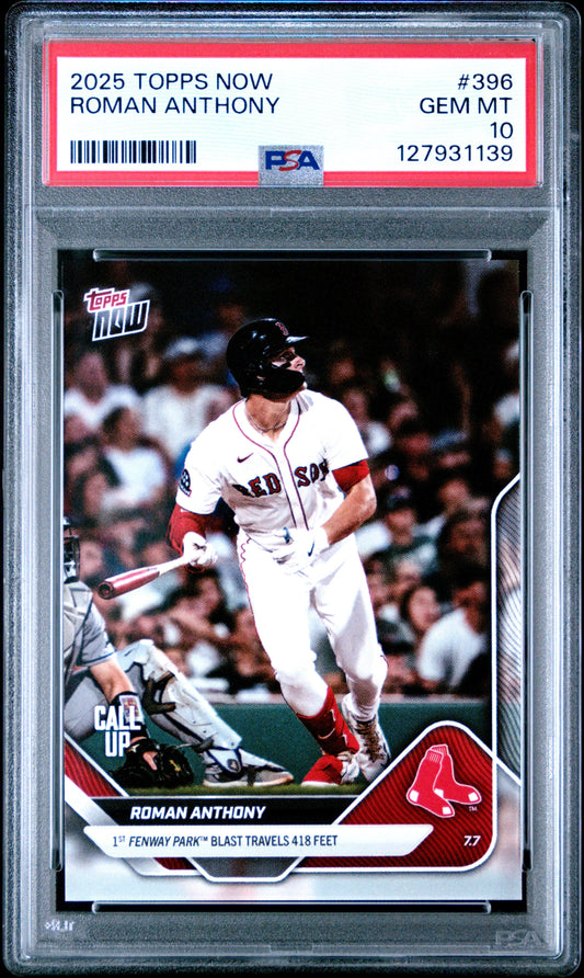 Graded 2025 Topps Now Roman Anthony #396 Rookie RC Baseball Card PSA 10 Gem Mint