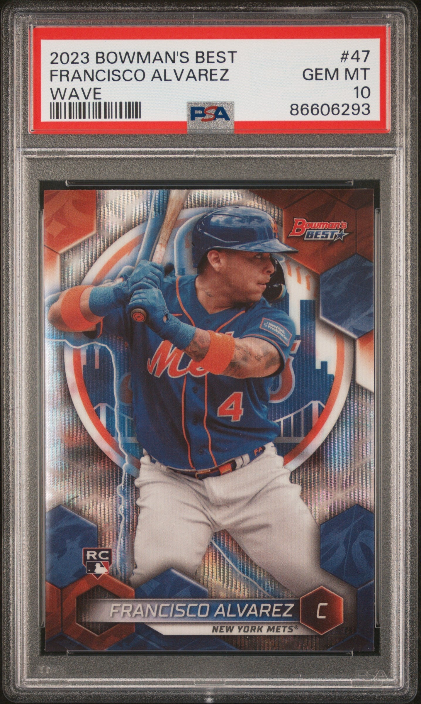 Graded 2023 Topps Bowmans Best Francisco Alvarez #47 Wave Rookie RC Baseball Card PSA 10 Gem Mint